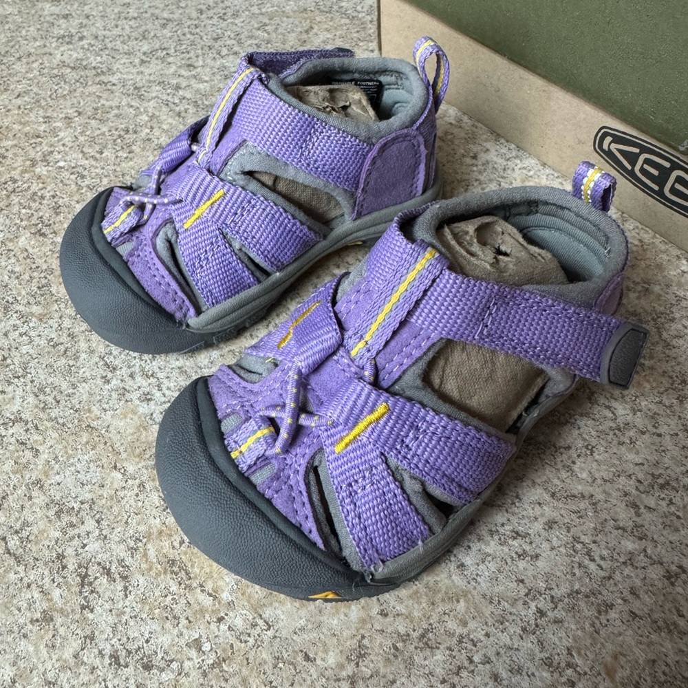 KEEN Kids Purple and Yellow Active Closed-Toe Sandals